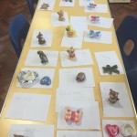 Our lovely painted pots and models when we had a ceramics visitor