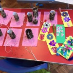 Bird feeders and flower bookmarks