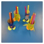 Our bird Pencil pots ready for our desks