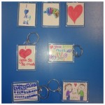 showing that we love our dads by making them keyrings