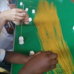 Working out how to make marshmallow towers, we need to get them to stand up!