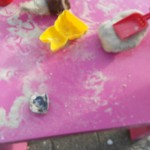 Playing with the sand dough