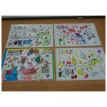 Our Christmas placemats all ready to put on our tables on Christmas day