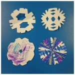 We made some lovely colourful snowflakes for our winter theme