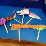 Here are our colourful dragon puppets ready to celebrate Chinese New Year