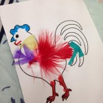 This year its the year of the Rooster so we made these lovely colourful feathery roosters