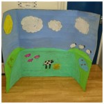 We had fun making this giant spring farm background at our craft club.