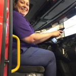 Helen enjoyed sitting in the fire truck