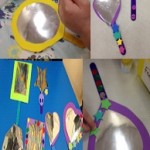 We made our own hand held mirrors, just in time to check on our hair and make up ready for the Valentines Disco at school
