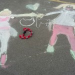 We had fun in the sun drawing our own portraits