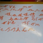 Another one of our children showed us how fantastic she was at writing.