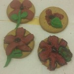 We made some poppy biscuits for remembrance day