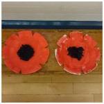 We will not forget, we made these lovely paper plate poppies for remembrance day