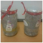 Our pretty Christmas snow globes