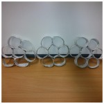 we also used the cardboard tubes to make these wonderful snowflakes