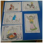 We had fun colouring in these nativity pictures