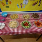Our lovely, tasty Christmas Tea party food all set up.