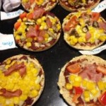 We had great fun chopping up the fruit and veg for our mini pizzas