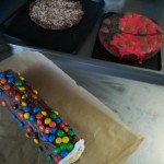 We made lots of tasty cakes, here is our caterpillar, ladybird and our giant rice krispie cakes