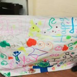 The children made this lovely banner for Katy's birthday