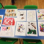 We had fun colouring in our Halloween pictures