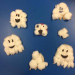 We made some spooky looking ghosts