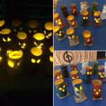We also made some very spooky looking electric tealight holders