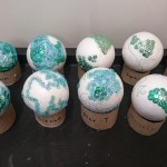 We made some sequin Earths for Earth day
