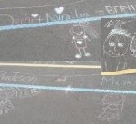 We took advantage of the lovely weather and drew self portraits on the playground