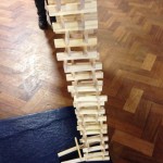 A couple of our children built this huge tower out of wooden bricks