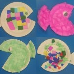 this time we used paper plates to make fish