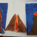 We drew volcanoes