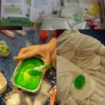 and followed instructions to make slime putty