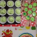 We celebrated St Patricks Day by making some green cupcakes and colouring some themed pictures in