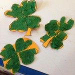 To celebrate St Patricks Day we collaged Shamrocks