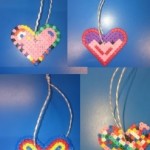 And made these wonderful Hama Bead hanging hearts